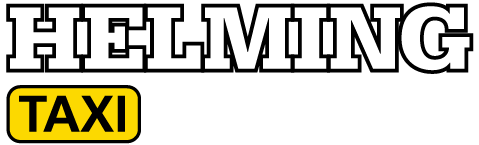Logo mit Wortmarke „Taxi Helming“ und grafischem Standort-Symbol.